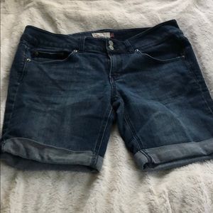 Dark Wash Cuffed Jean Bermuda Shorts